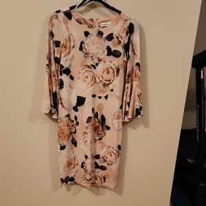 Calvin Klein Pink Floral Long Sleeve Dress